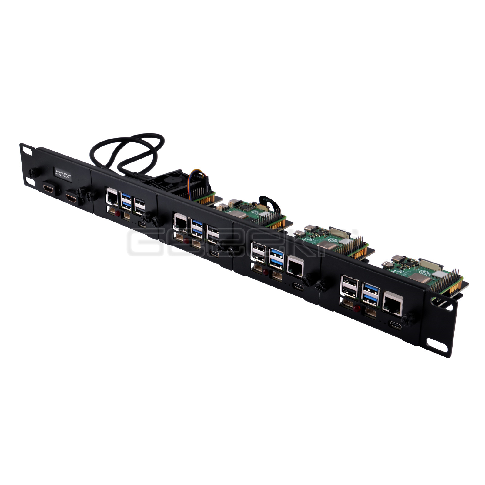 Raspberry Pi Rackmount 1U 19 Inch - Kit Suporte de Aço Rackmount Raspberry
